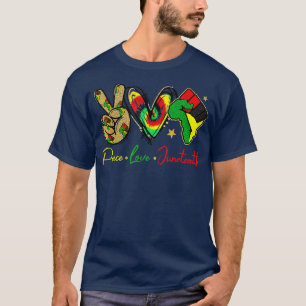T-shirt Peace Love Junetdix Pride Black Girl Black Queen