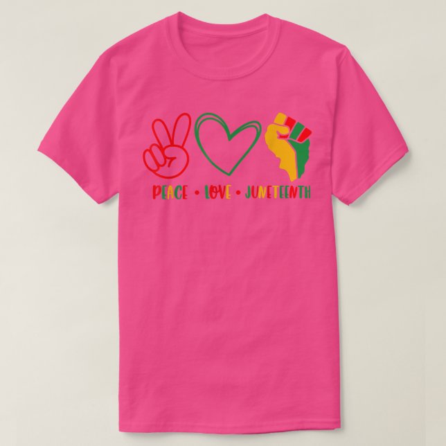 T-shirt Peace Love Junetten Black Pride Liberté Indépendan (Design devant)