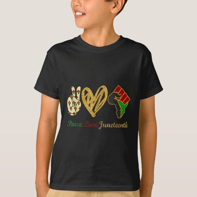 T-shirt Peace Love Junetten Black Pride Liberté Indépendan (Devant)