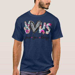 T-shirt Peace Love Kansas Vinatge Floral Kansas Amateurs