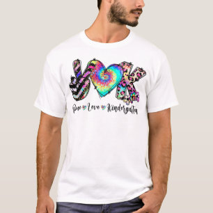 T-shirt Peace Love Kindergarten Enseignant Enseignant Kind
