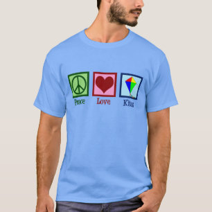 T-shirt Peace Love Kites Cute Kite Festival
