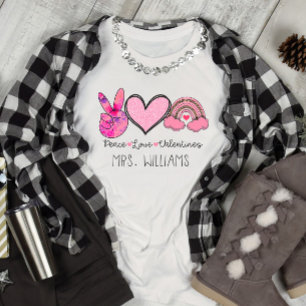 T-shirt Peace Love La coutume de Valentine