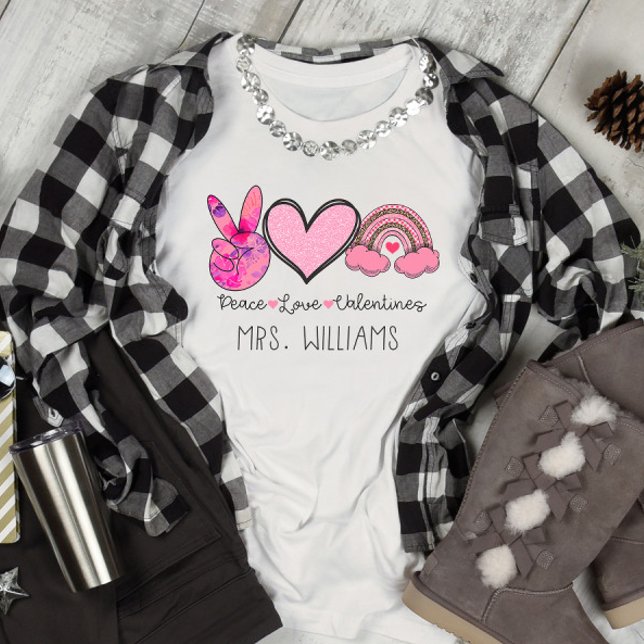 T-shirt Peace Love La coutume de Valentine (Créateur téléchargé)