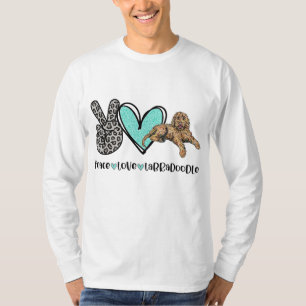 T-shirt Peace Love Labradoodle Golden Labradoodle Chien Lo