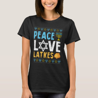 T-shirt Peace Love Latkes drôle Hanoukka Chanukah juif