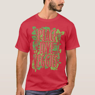 T-shirt Peace Love Légume Plantes, Vegan 1054