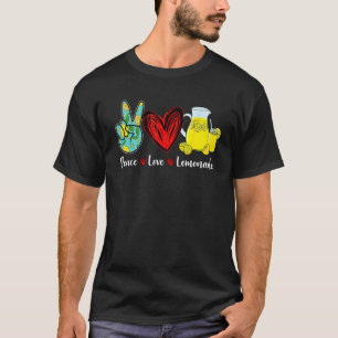 T-shirt Peace Love Lemonade Jaune Citron Lover Femmes Homm