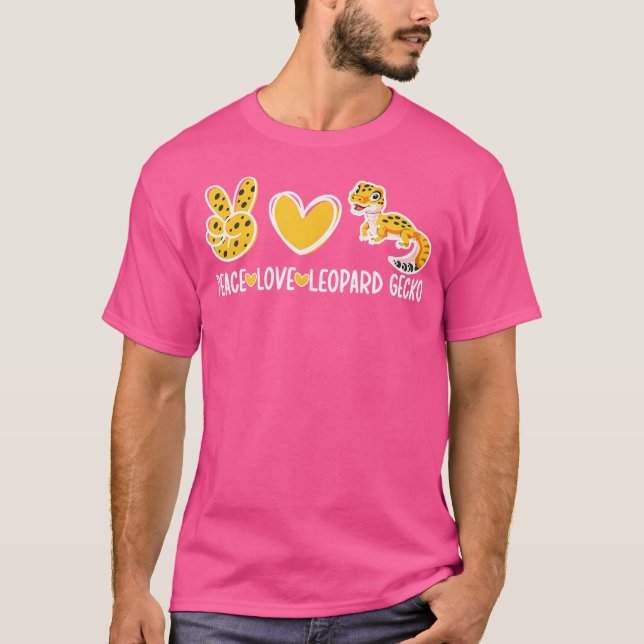T-shirt Peace Love Leopard Gecko Propriétaire Leopard Geck (Devant)