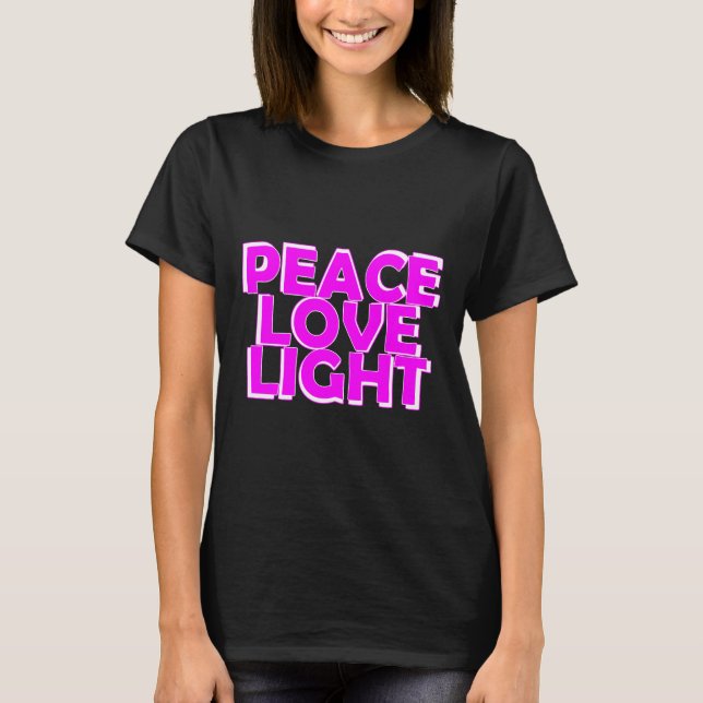 T-shirt Peace Love Light Yoga dit (Devant)