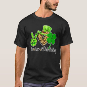 T-shirt Peace Love Luck St Patrick's Day For Men Women