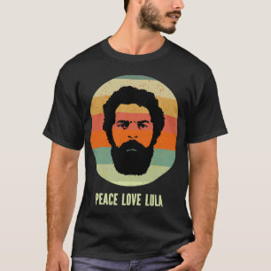 T-shirt Peace Love Lula 2022 Président Du Brésil Retro