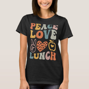 T-shirt peace love lunch lady rétro super lunch lady Retou