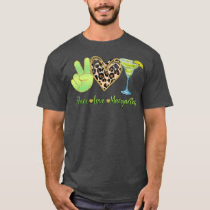 T-shirt Peace Love Margaritas Boire Cocktail Hommes Femmes