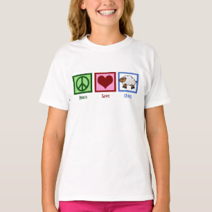 T-shirt Peace Love Mouton mignon Enfants