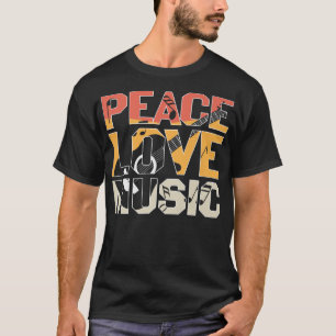T-shirt Peace Love Music Guitar Player Premium