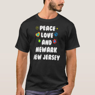 T-shirt Peace Love Newark New Jersey Patriotic Nj Patrioti