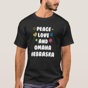T-shirt Peace Love Omaha Nebraska Patriotic Ne Patriotisme