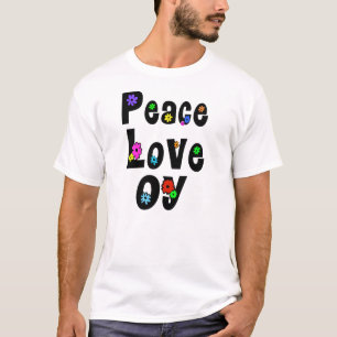 T-shirt Peace Love Oy Jewish Hippie