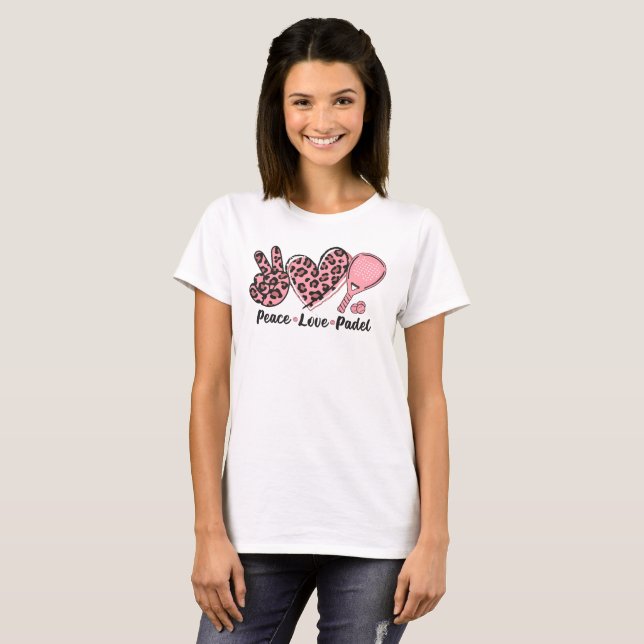 T-shirt Peace Love Padel Maman I Love Padel Tennis Femmes (Devant entier)
