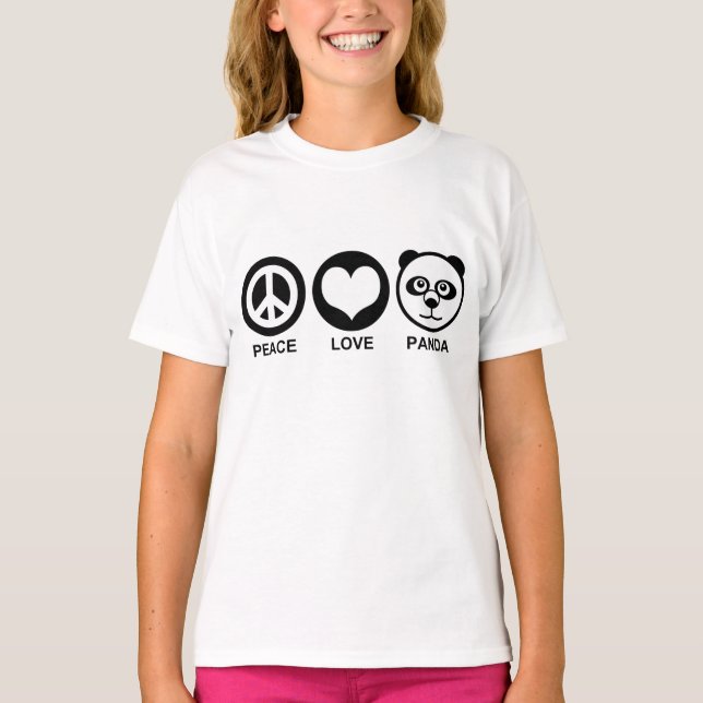T-shirt Peace Love Panda (Devant)
