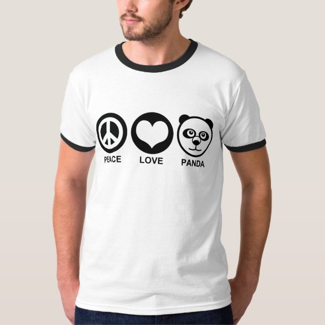 T-shirt Peace Love Panda (Devant)