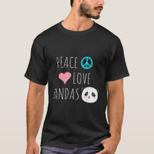 T-shirt Peace Love Pandas Panda Ours Animal Animaux Animau