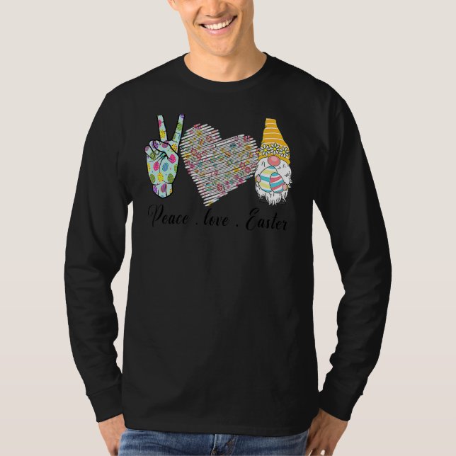 T-shirt Peace Love Pâques Bunny Leopard Graphisme Pâques (Devant)