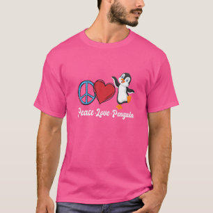 T-shirt Peace Love Penguin Enfants Bird Penguin