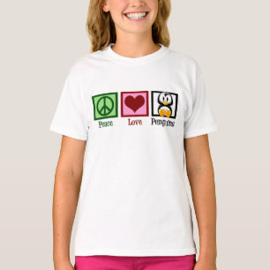 T-shirt Peace Love Penguins Cute Penguin Enfants