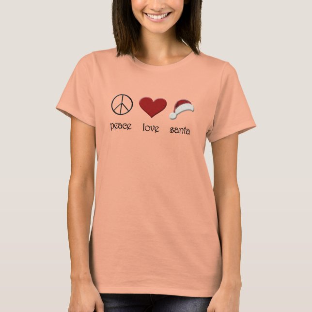 T-shirt Peace Love Père Noël (Devant)