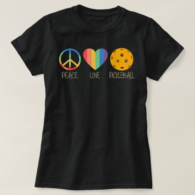 T-shirt Peace Love Pickleball 338 (Design devant)