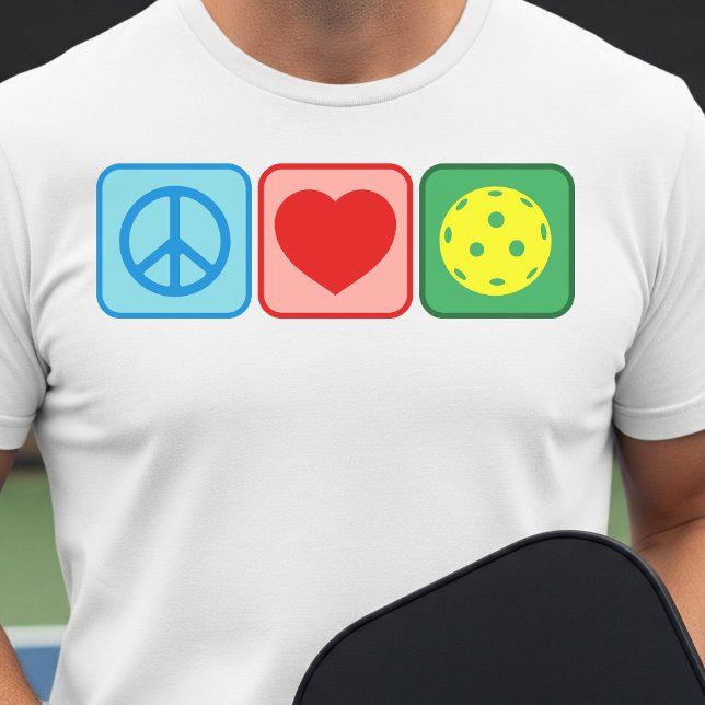 T-shirt Peace Love Pickleball Mens Womens Minimalist White (Créateur téléchargé)