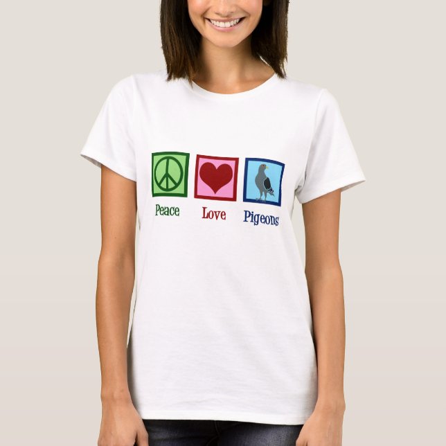 T-shirt Peace Love Pigeons (Devant)
