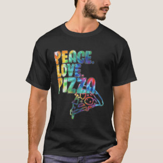 T-shirt Peace Love Pizza Tie Dye