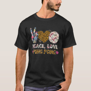 T-shirt Peace Love Pong Leopard Aime Sport Hommes Femmes F