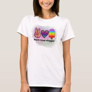 T-shirt Peace Love Poppin' Tie Dye Jouet Fidget Push
