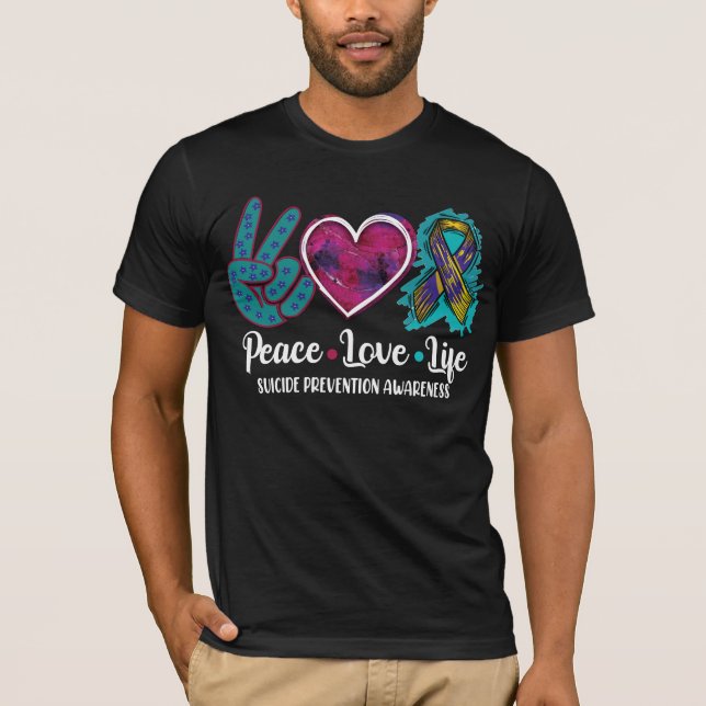 T-shirt Peace Love Prévention du suicide (Devant)