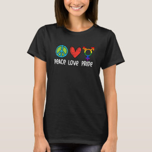 T-shirt Peace Love Pride Non binaire Non Binary Enby Nb Dr