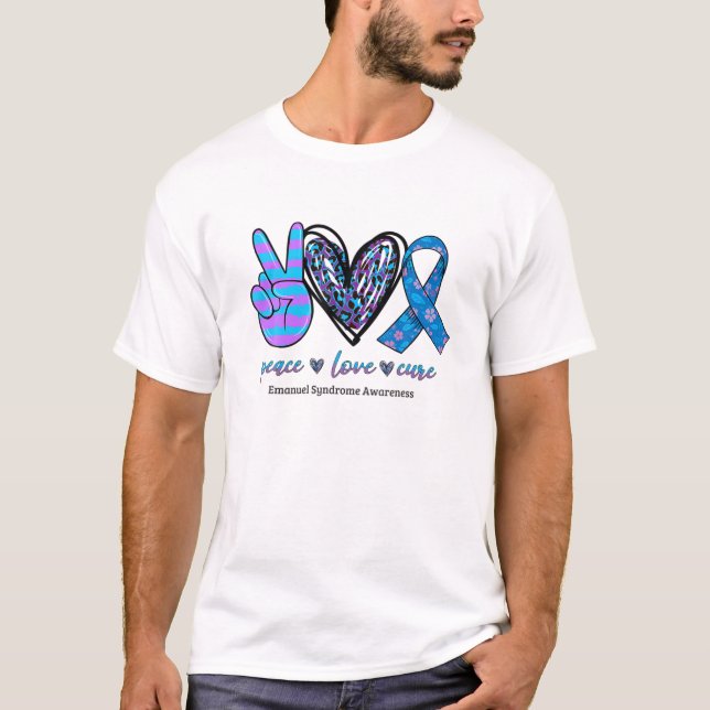 T-shirt Peace Love Purple Et Blue Ribbon Emanuel Syn (Devant)