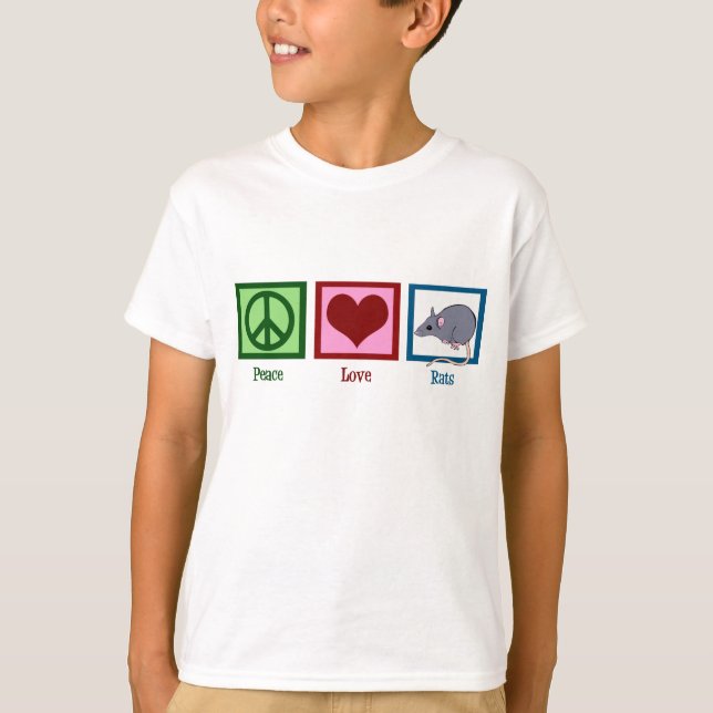 T-shirt Peace Love Rats Enfants (Devant)