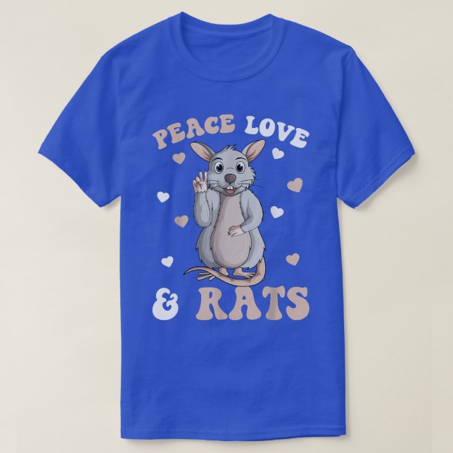 T-shirt Peace Love Rats Femmes Enfants Filles Rat (Design devant)