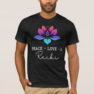 T-shirt Peace Love Reiki Chakra méditation spirituelle