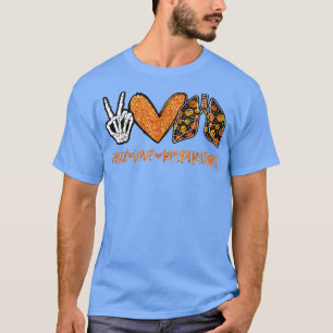 T-shirt Peace Love Respiratory Therapist Costume d'Hallowe