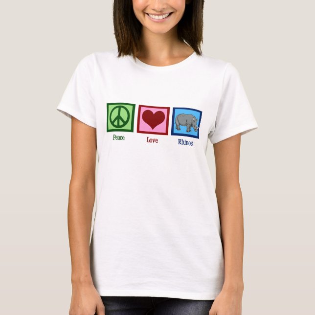 T-shirt Peace Love Rhinos (Devant)