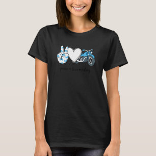 T-shirt Peace Love Riding Peace Hand Sign Moto