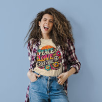 Peace Love RocknRoll Retro les années 70 Vintage P