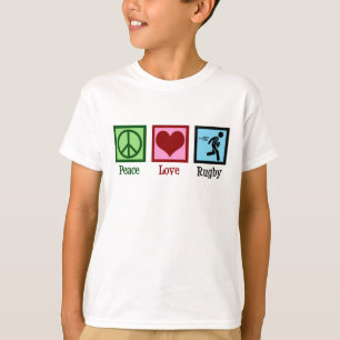 T-shirt Peace Love Rugby Kids