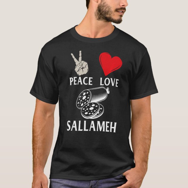 T-shirt Peace Love Sallameh Music Instrument Sallameh Play (Devant)