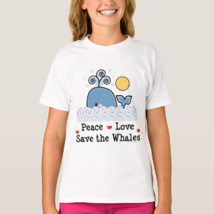 T-shirt Peace Love Save The Whales Kids Ringer Tee